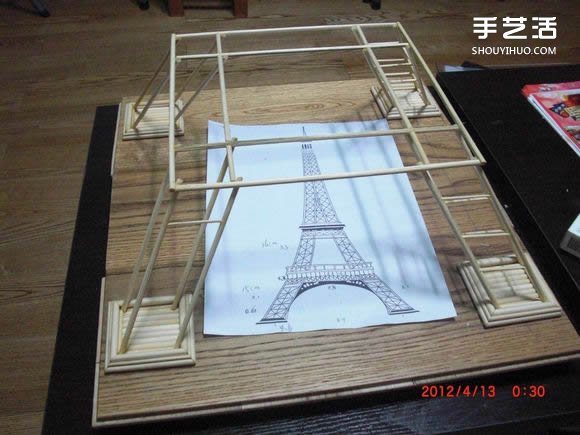 筷子和竹簽制作埃菲爾鐵塔模型的詳細(xì)圖解教程 -  rpnrmr.com