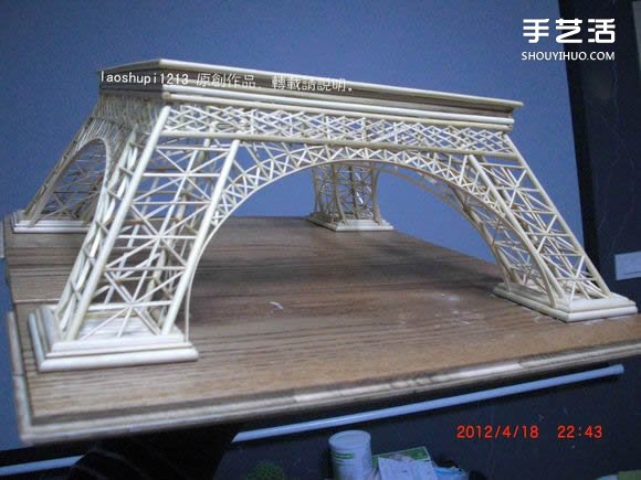 筷子和竹簽制作埃菲爾鐵塔模型的詳細(xì)圖解教程 -  rpnrmr.com