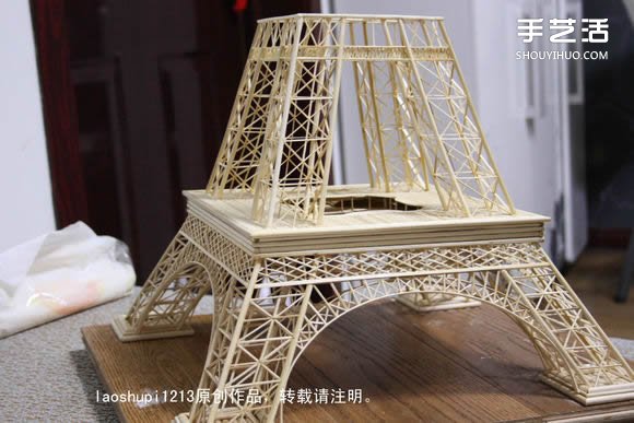 筷子和竹簽制作埃菲爾鐵塔模型的詳細(xì)圖解教程 -  rpnrmr.com