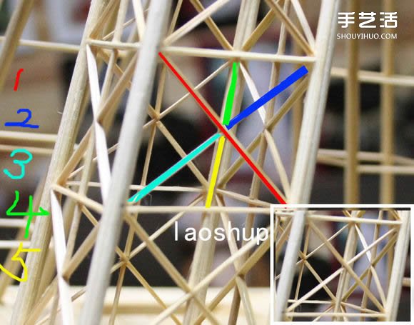 筷子和竹簽制作埃菲爾鐵塔模型的詳細(xì)圖解教程 -  rpnrmr.com