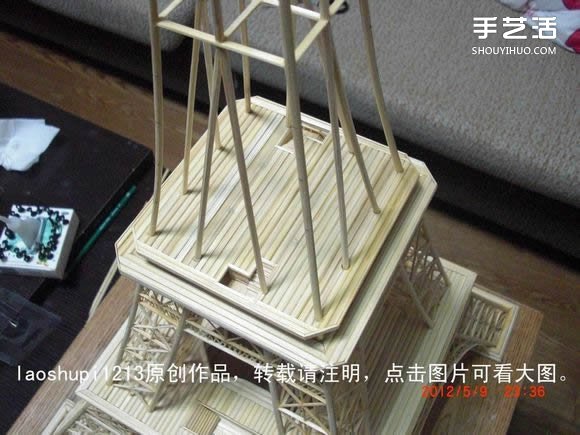 筷子和竹簽制作埃菲爾鐵塔模型的詳細(xì)圖解教程 -  rpnrmr.com