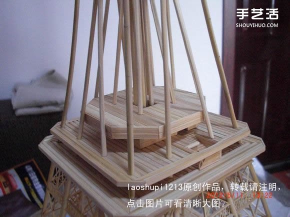 筷子和竹簽制作埃菲爾鐵塔模型的詳細(xì)圖解教程 -  rpnrmr.com