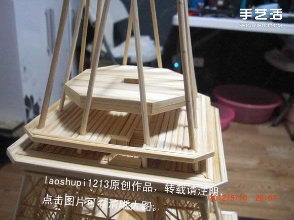筷子和竹簽制作埃菲爾鐵塔模型的詳細(xì)圖解教程 -  rpnrmr.com