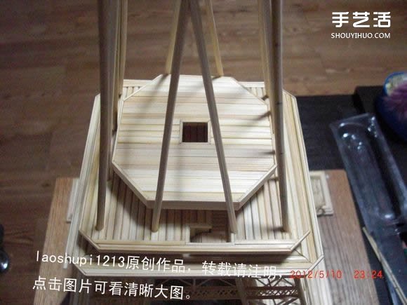 筷子和竹簽制作埃菲爾鐵塔模型的詳細(xì)圖解教程 -  rpnrmr.com