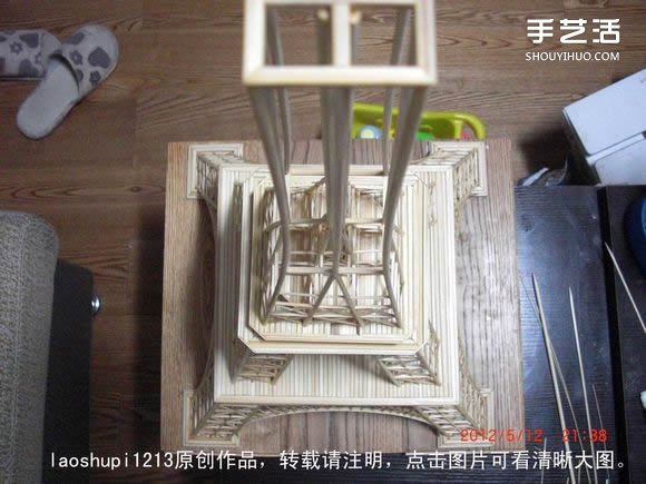 筷子和竹簽制作埃菲爾鐵塔模型的詳細(xì)圖解教程 -  rpnrmr.com