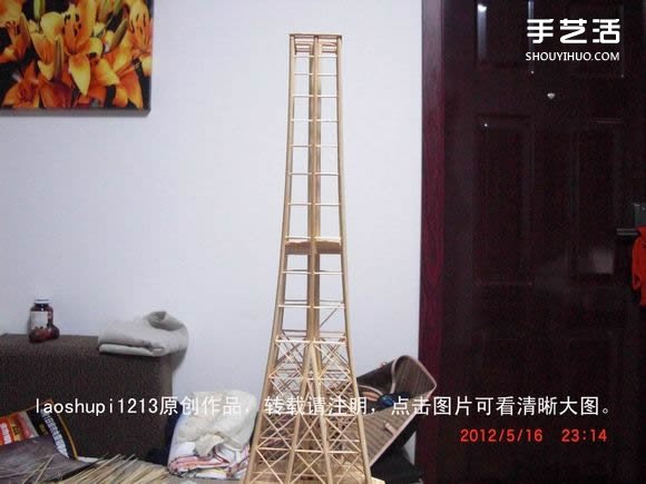 筷子和竹簽制作埃菲爾鐵塔模型的詳細(xì)圖解教程 -  rpnrmr.com