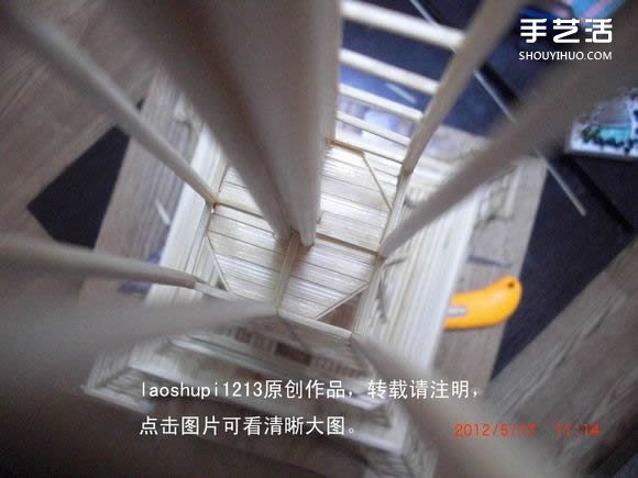 筷子和竹簽制作埃菲爾鐵塔模型的詳細(xì)圖解教程 -  rpnrmr.com