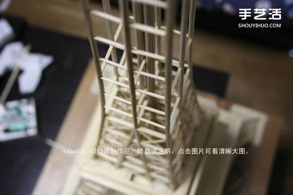 筷子和竹簽制作埃菲爾鐵塔模型的詳細(xì)圖解教程 -  rpnrmr.com