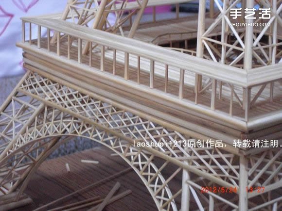 筷子和竹簽制作埃菲爾鐵塔模型的詳細(xì)圖解教程 -  rpnrmr.com