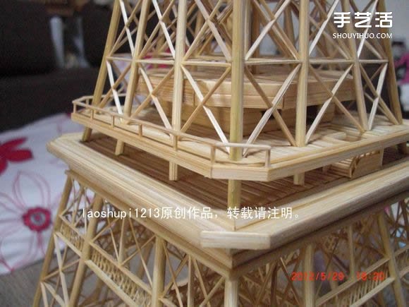 筷子和竹簽制作埃菲爾鐵塔模型的詳細(xì)圖解教程 -  rpnrmr.com