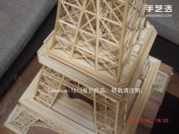 筷子和竹簽制作埃菲爾鐵塔模型的詳細(xì)圖解教程 -  rpnrmr.com