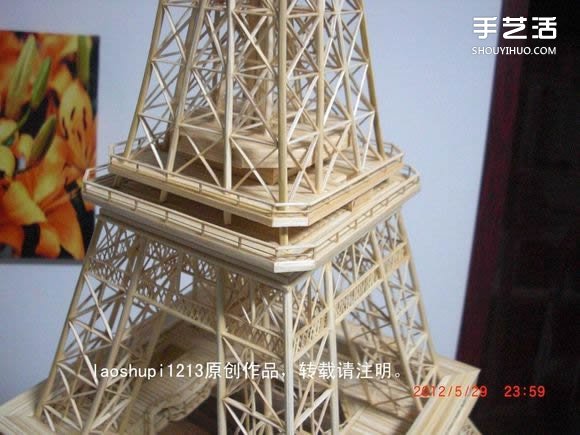 筷子和竹簽制作埃菲爾鐵塔模型的詳細(xì)圖解教程 -  rpnrmr.com