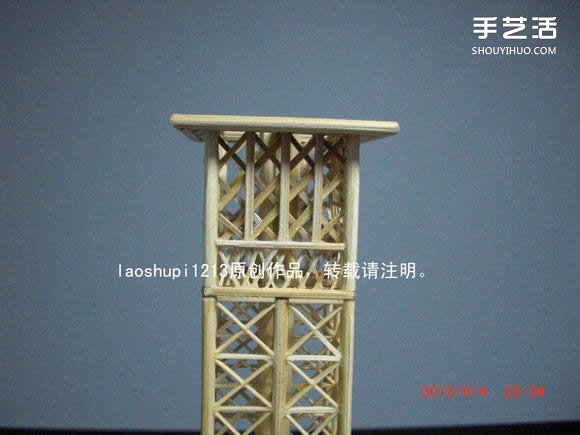 筷子和竹簽制作埃菲爾鐵塔模型的詳細(xì)圖解教程 -  rpnrmr.com