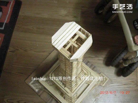 筷子和竹簽制作埃菲爾鐵塔模型的詳細(xì)圖解教程 -  rpnrmr.com