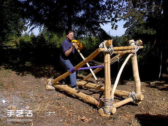 無敵老爹的小發(fā)明：簡易投石機(jī)的制作方法  -  rpnrmr.com