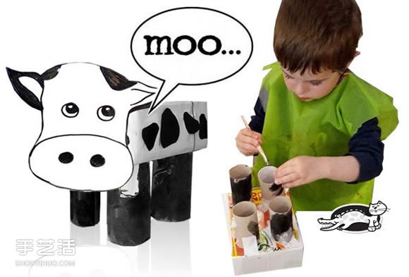 幼兒奶牛手工制作教程 簡單立體奶牛的做法圖解 -  rpnrmr.com