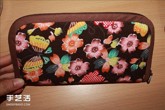 長款風(fēng)琴錢包制作教程 褐花麻布長錢包DIY圖解 -  rpnrmr.com