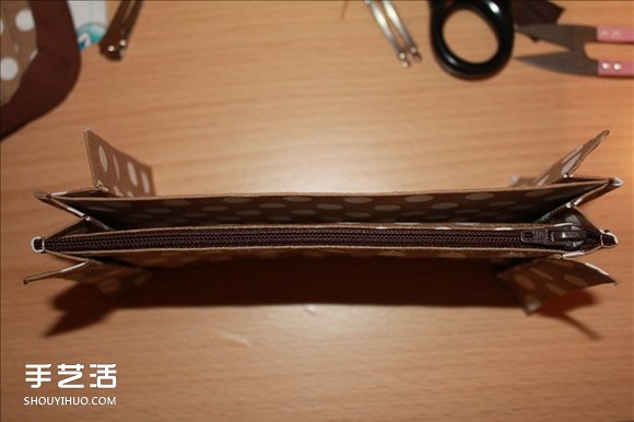 長款風(fēng)琴錢包制作教程 褐花麻布長錢包DIY圖解 -  rpnrmr.com