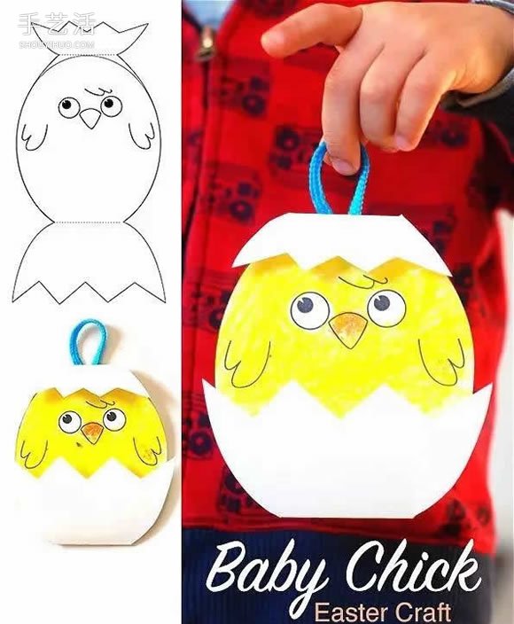 孵化的小雞卡紙制作 幼兒手工制作小雞掛件 -  rpnrmr.com