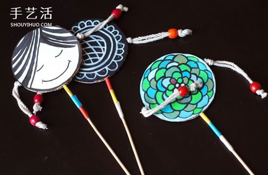幼兒撥浪鼓玩具的做法 自制撥浪鼓的制作方法 -  rpnrmr.com