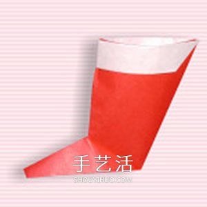 圣誕靴的折紙方法圖解 幼兒折圣誕靴的教程 -  rpnrmr.com