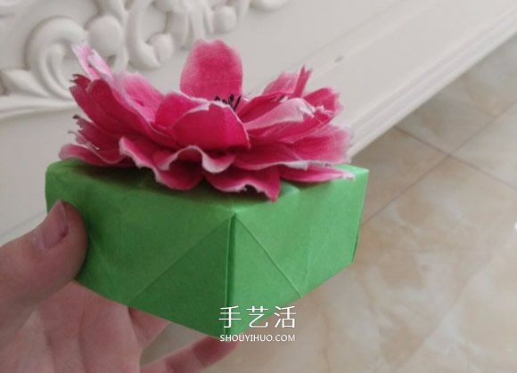正方形禮品盒的折法 帶花朵禮品盒折紙圖解 -  rpnrmr.com