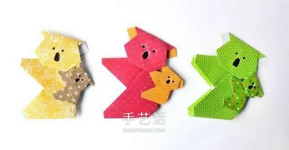 樹(shù)袋熊一家人的折法 簡(jiǎn)單折紙考拉的圖解教程 -  rpnrmr.com
