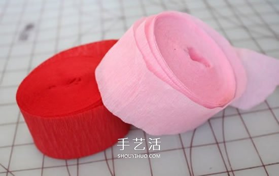 皺紋紙玫瑰花掛飾DIY 婚禮情人節(jié)愛心裝飾制作 -  rpnrmr.com