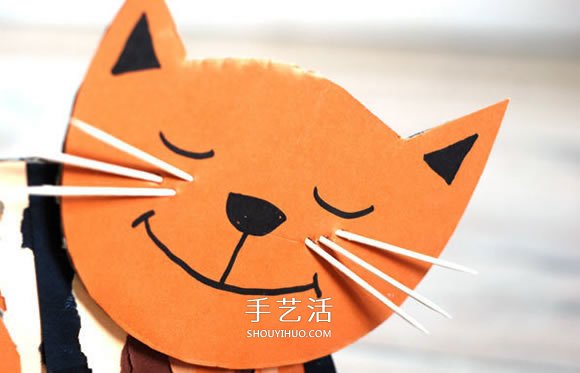 幼兒園手工制作貓咪 硬紙板小貓的做法圖解 -  rpnrmr.com