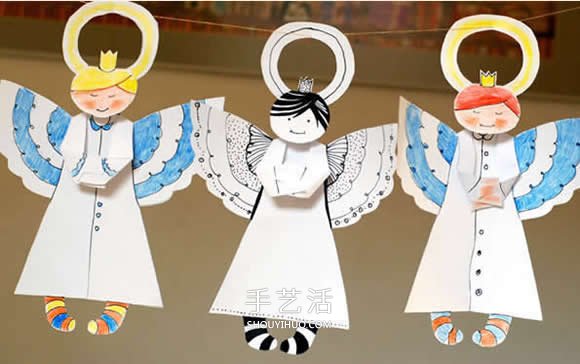 可愛天使掛飾剪紙方法 幼兒園天使小手工制作 -  rpnrmr.com