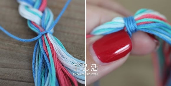 三股繩手鏈的編法圖解 DIY制作成漂亮的手鐲 -  rpnrmr.com