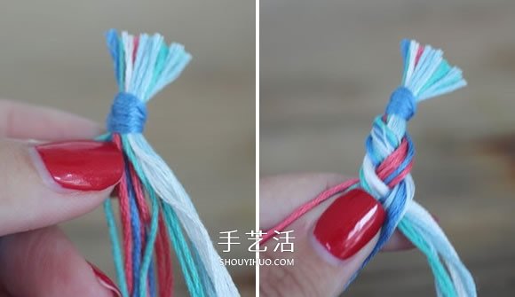 三股繩手鏈的編法圖解 DIY制作成漂亮的手鐲 -  rpnrmr.com