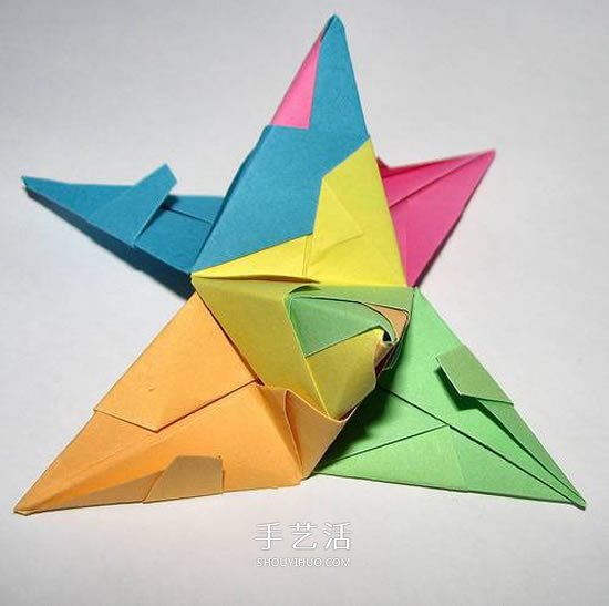立體星星的折法圖解 折紙星星花球的步驟圖 -  rpnrmr.com