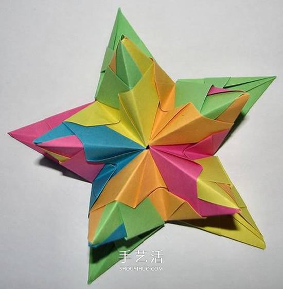 立體星星的折法圖解 折紙星星花球的步驟圖 -  rpnrmr.com
