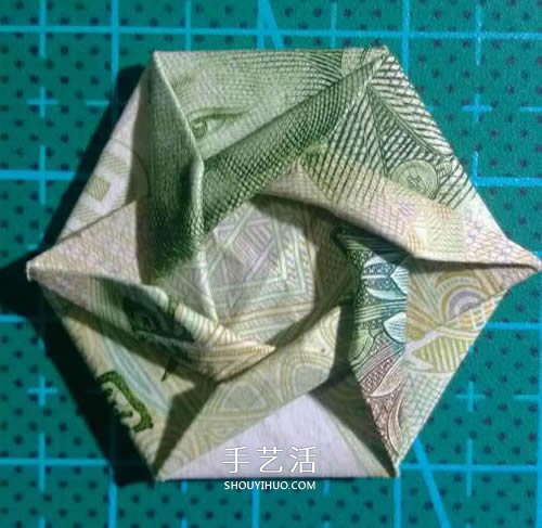 六角徽章的折法圖解 一元紙幣折紙六角徽章 -  rpnrmr.com