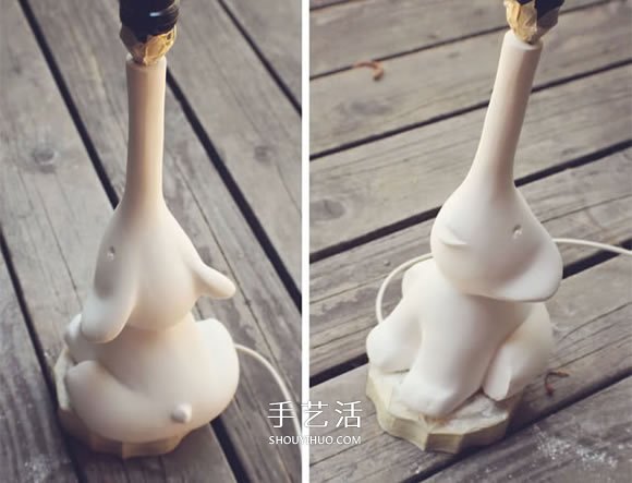 小象臺(tái)燈燈座制作方法 泡沫板石膏模DIY小象燈座 -  rpnrmr.com