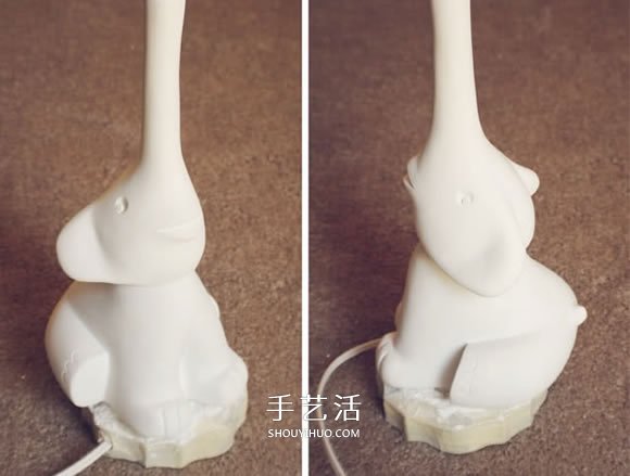 小象臺(tái)燈燈座制作方法 泡沫板石膏模DIY小象燈座 -  rpnrmr.com