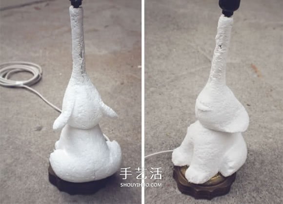 小象臺(tái)燈燈座制作方法 泡沫板石膏模DIY小象燈座 -  rpnrmr.com