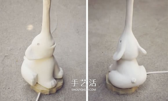 小象臺(tái)燈燈座制作方法 泡沫板石膏模DIY小象燈座 -  rpnrmr.com