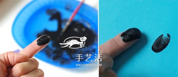 手指畫(huà)蜘蛛的方法 DIY制作萬(wàn)圣節(jié)風(fēng)格書(shū)皮 -  rpnrmr.com