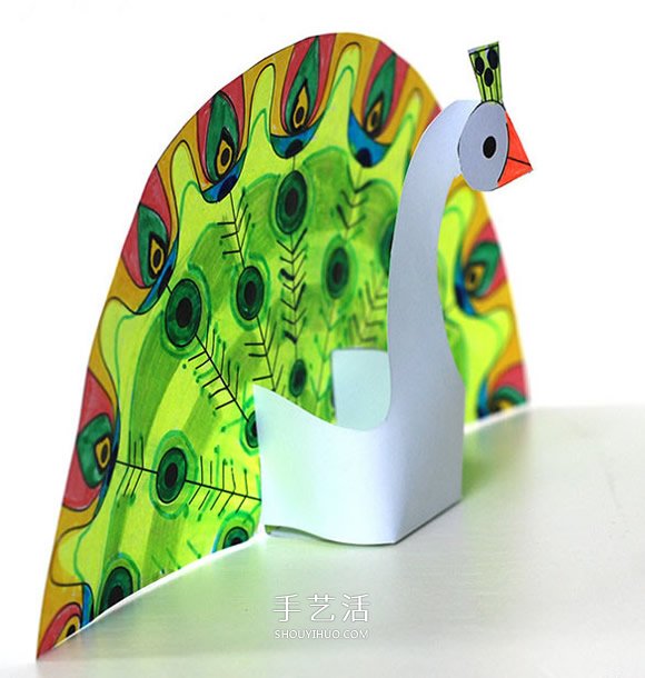 孔雀開(kāi)屏手工制作圖解 幼兒園剪紙做孔雀教程 -  rpnrmr.com