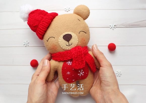 不織布新年小熊制作 超萌小熊布偶DIY圖解 -  rpnrmr.com