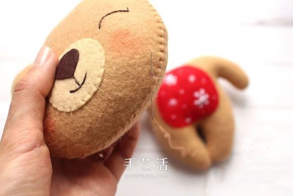 不織布新年小熊制作 超萌小熊布偶DIY圖解 -  rpnrmr.com