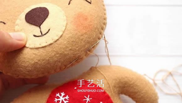 不織布新年小熊制作 超萌小熊布偶DIY圖解 -  rpnrmr.com