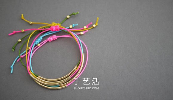 簡單又好看手鏈編法 金色管珠手鏈編織圖解 -  rpnrmr.com
