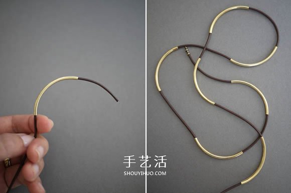 管珠皮繩手鏈編織圖解 時(shí)尚穩(wěn)重手鏈的編法 -  rpnrmr.com
