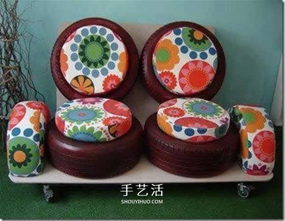 廢舊輪胎改造沙發(fā)椅子 舊輪胎改造椅子的圖片 -  rpnrmr.com