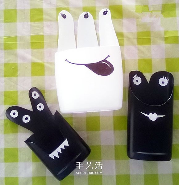 廢物利用塑料瓶做筆筒 卡通小怪物筆筒DIY方法 -  rpnrmr.com