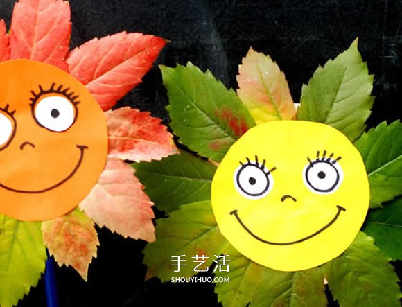 簡單又漂亮向日葵樹葉貼畫的做法圖解 -  rpnrmr.com