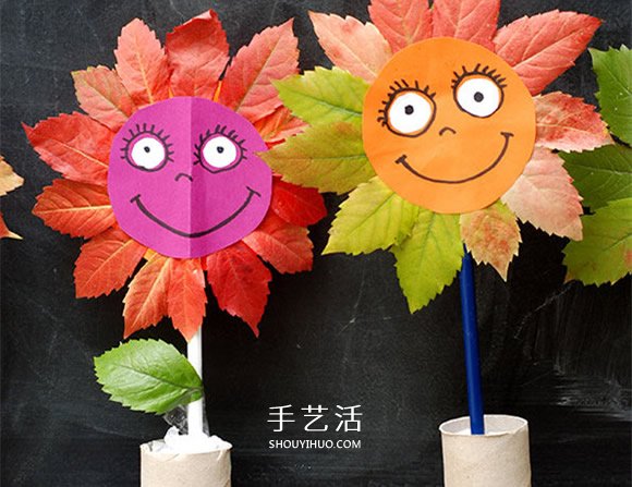 簡單又漂亮向日葵樹葉貼畫的做法圖解 -  rpnrmr.com